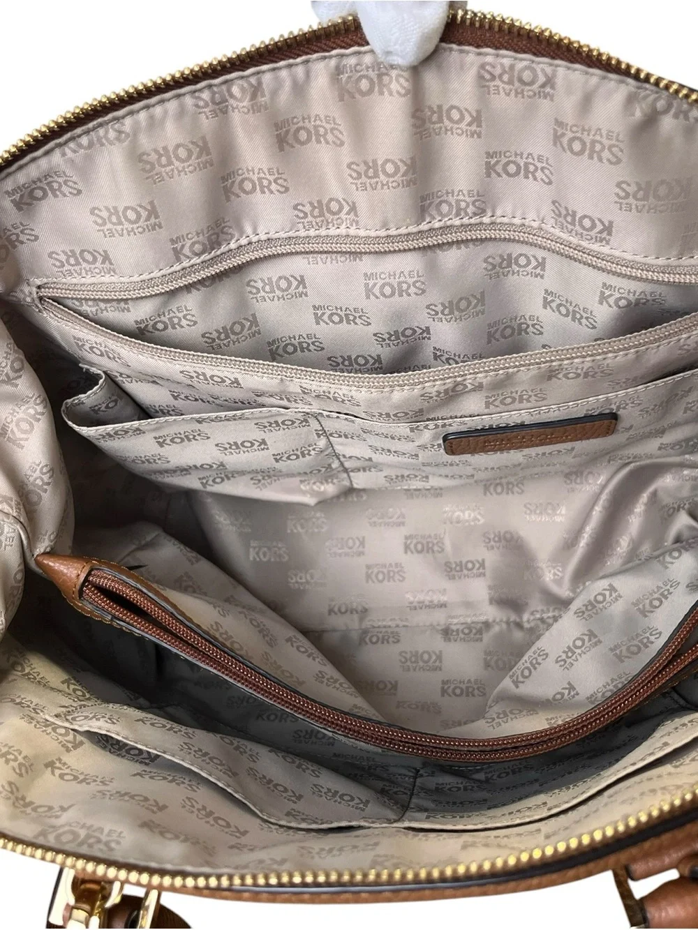 Michael Kors 35S8GLS3L Luggage Pebbled Leather Satchel Bag Wallet Set